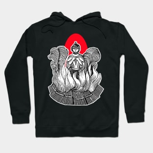 Witch at bonfire being burned Hoodie